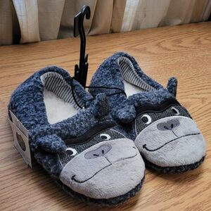 Boys 13 - 1 youth gorilla plush slippers - with 3d ears  lined